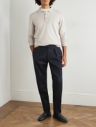Incotex - Tapered Pleated Virgin Wool-Twill Trousers - Blue