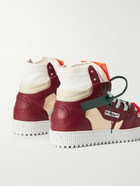 Off-White - 3.0 Off-Court Leather, Canvas and Suede High-Top Sneakers - Red