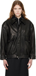 Dunst Black Oversized Vintage Leather Jacket