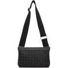 Bottega Veneta Black Dual Cross-Over Messenger Bag