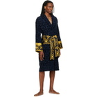 Versace Navy 'I Heart Baroque' Bathrobe