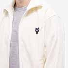 Comme des Garçons Play Men's Black Heart Back Print Track Top in Ivory