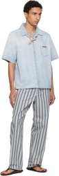 Marni Blue Chambray Neck Tie Shirt