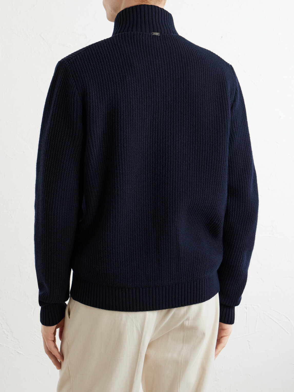 Herno - Wool Zip-Up Cardigan - Blue
