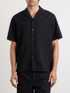 Altea - Hadley Seersucker Cotton Shirt - Black