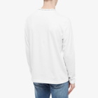 Moncler Men's Long Sleeve Collar Logo T-Shirt in White