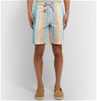 Incotex - Striped Cotton Drawstring Shorts - Blue