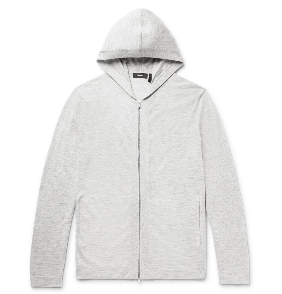 Theory - Lievos Mélange Cashmere Zip-Up Hoodie - Gray Theory