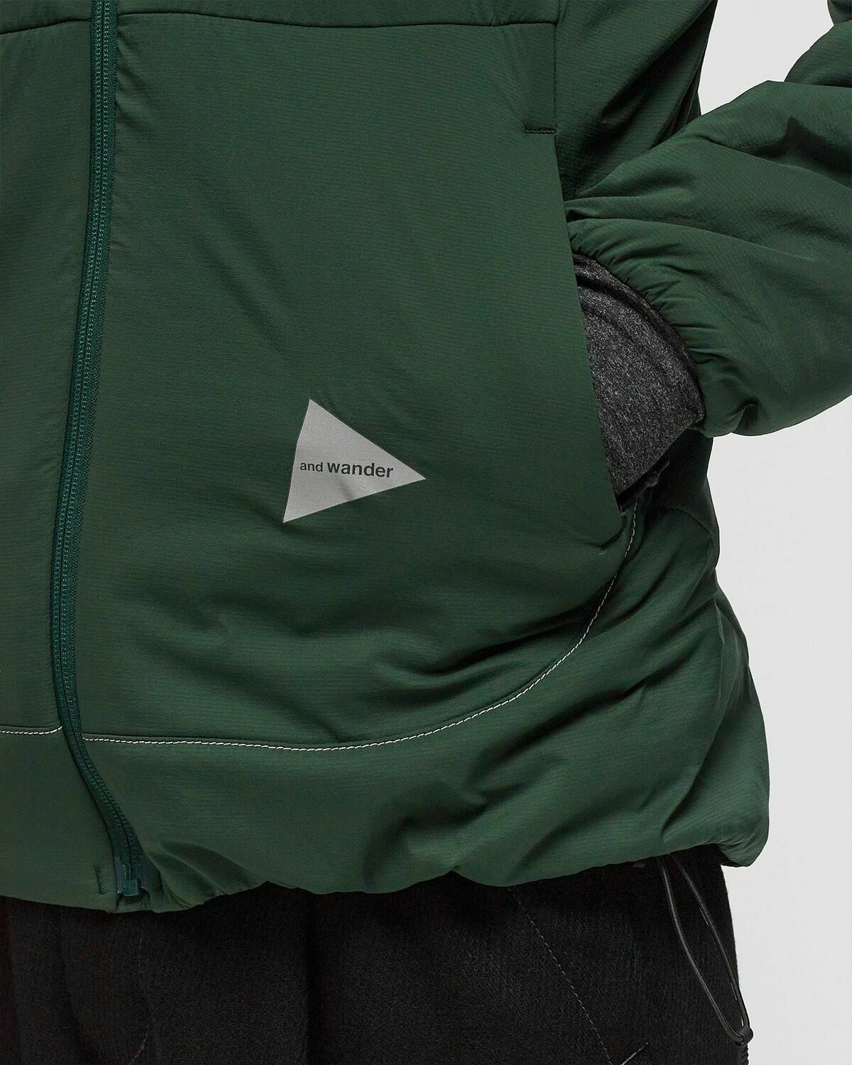 And Wander Alpha Air Hoodie Green Windbreaker and Wander