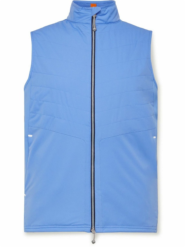 Photo: Peter Millar - Fuse Elite Panelled Quilted Shell and Stretch-Jersey Golf Gilet - Blue