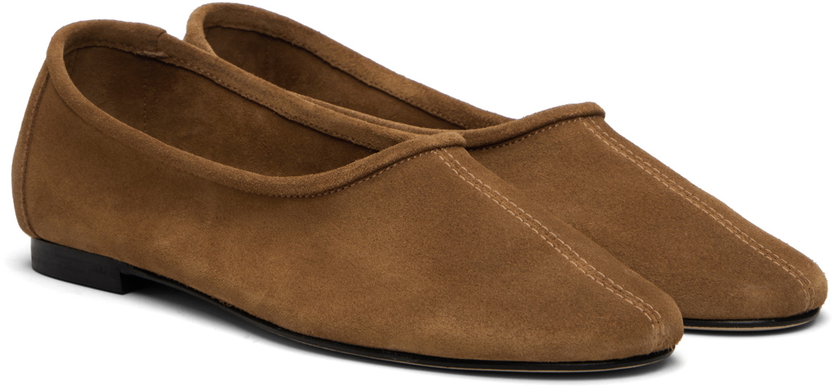 BY FAR Tan Prudence Ballerina Flats