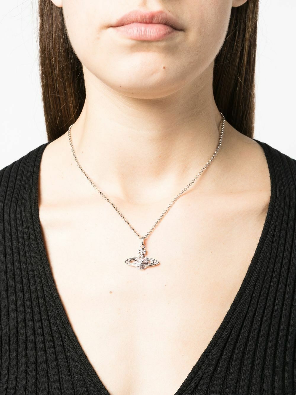 Man. Mini Bas Relief Orb Pendant Necklace in PLATINUM-CRYSTAL-Crystal | Vivienne  Westwood®