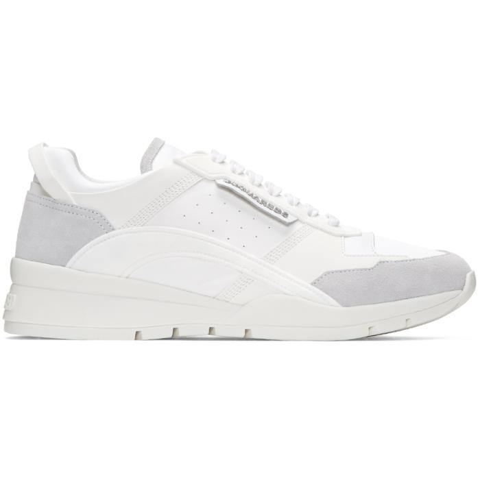 Photo: Dsquared2 White Gommato and Velour Sneakers