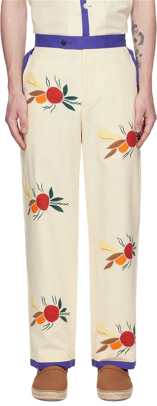 Photo: Bode Off-White Fruit Bunch Trousers