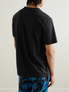 Desmond & Dempsey - Logo-Print Cotton-Jersey Pyjama T-Shirt - Black