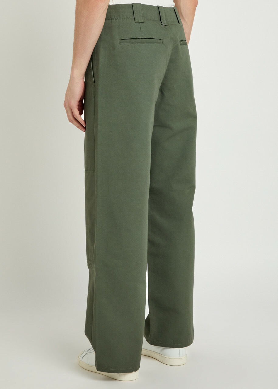 Kenzo Double-knee Cotton-twill Chinos Khaki