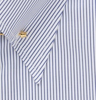 Kingsman - Turnbull & Asser Slim-Fit Pinned-Collar Striped Cotton Shirt - Blue