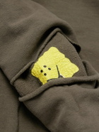 KAPITAL - Reversible Distressed Printed Cotton-Jersey Hoodie - Green