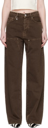 AMIRI Brown Faded Carpenter Jeans