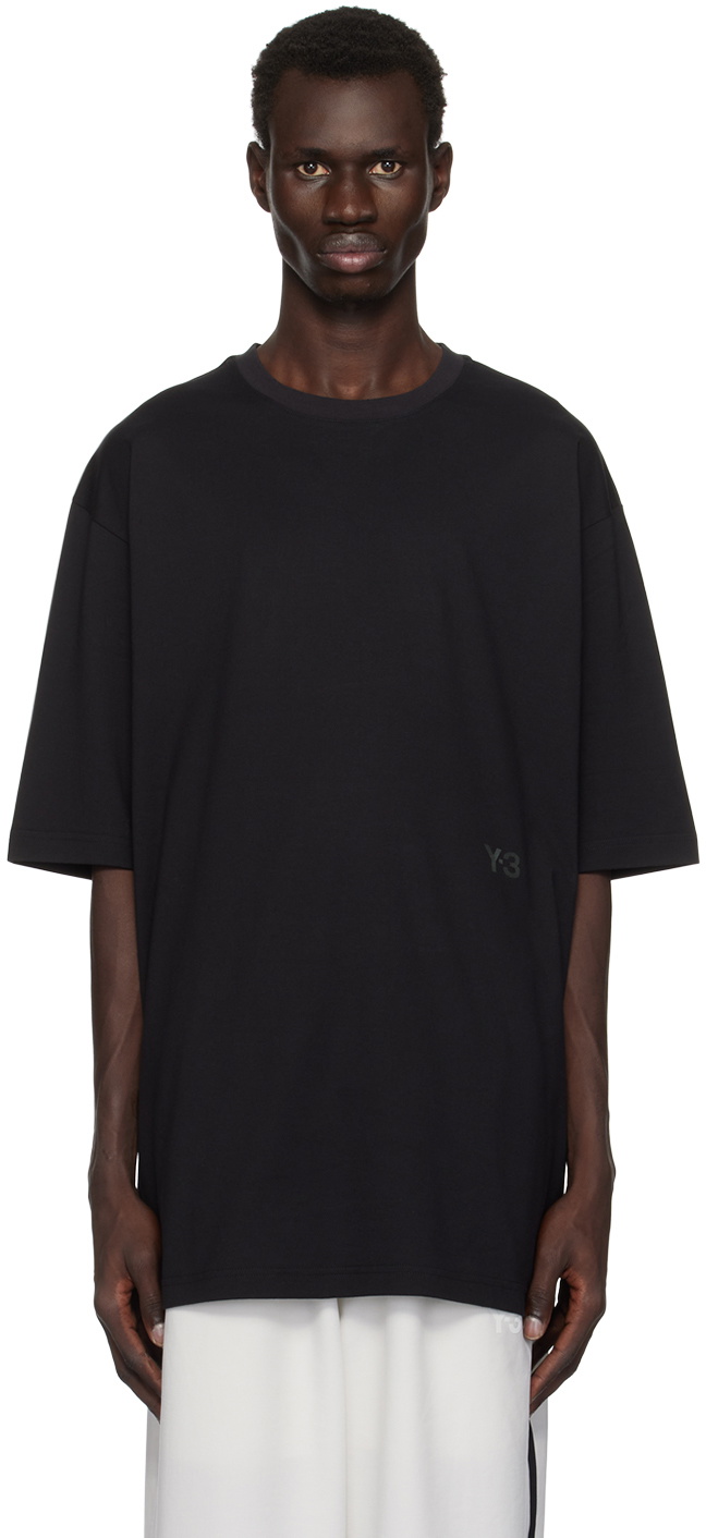 【関税&送料込】Adidas Y-3 Black Cotton Y-3 Boxy T-Shirt Y-3 Black Boxy Short Sleeve T-shirt Y-3
