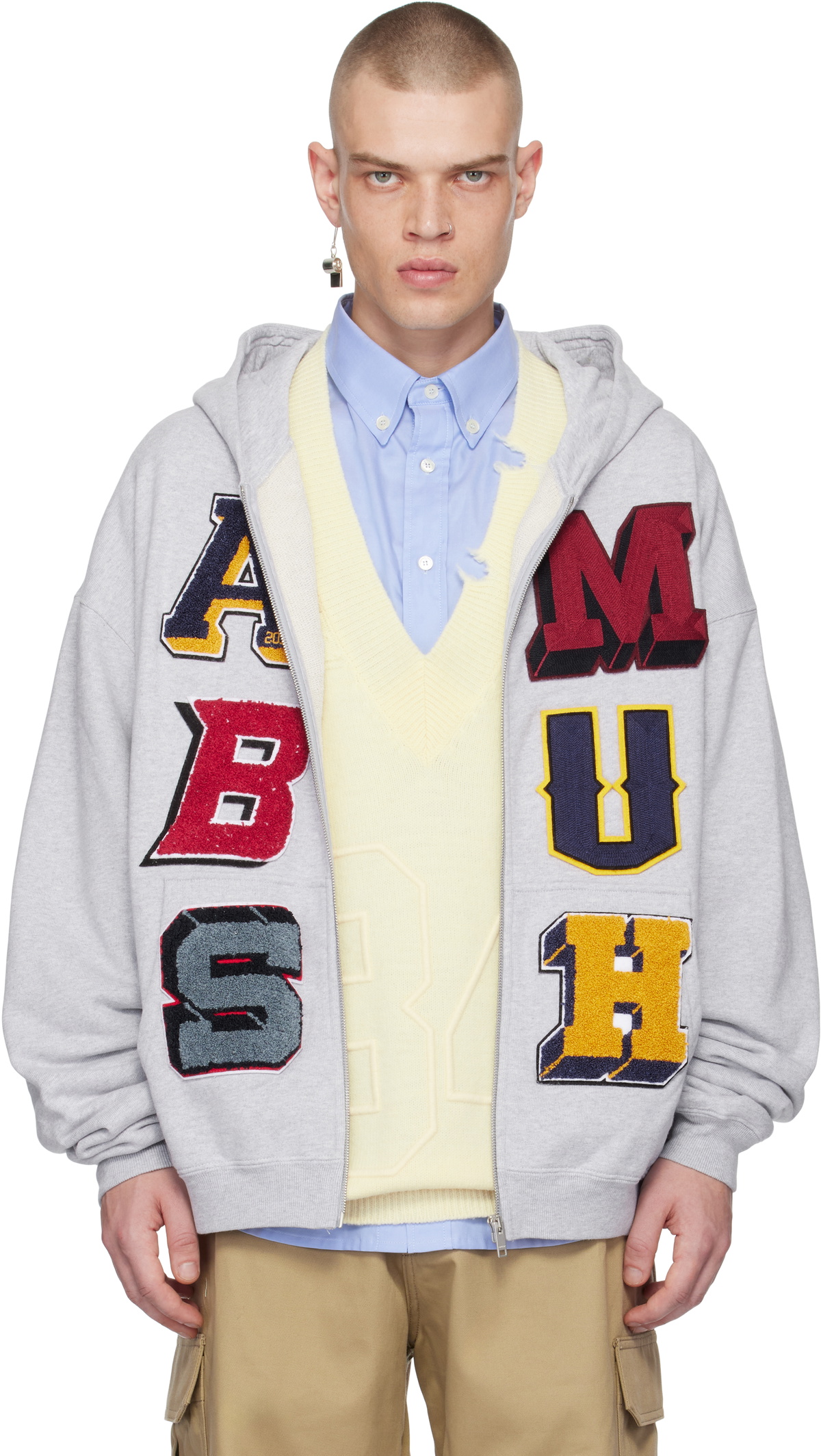 AMBUSH Gray Zip Up Hoodie Ambush