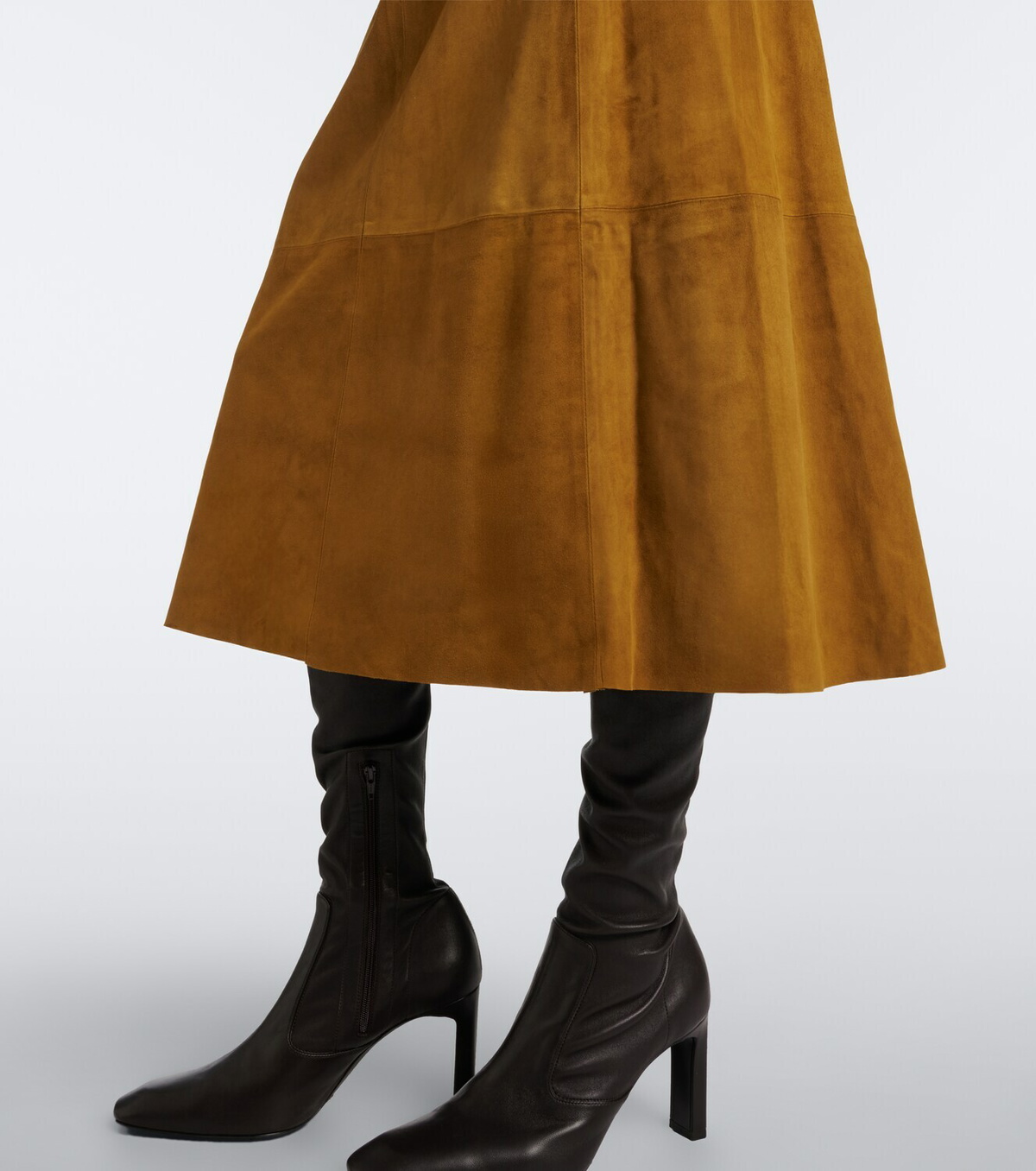 Vince Suede midi skirt