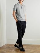 A.P.C. - Gregory Slim-Fit Logo-Embroidered Cotton and Cashmere-Blend Polo Shirt - Gray