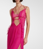 Nensi Dojaka Semi-sheer silk gown