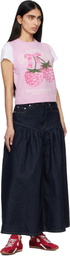 GANNI Pink Graphic Wool Sweater Vest