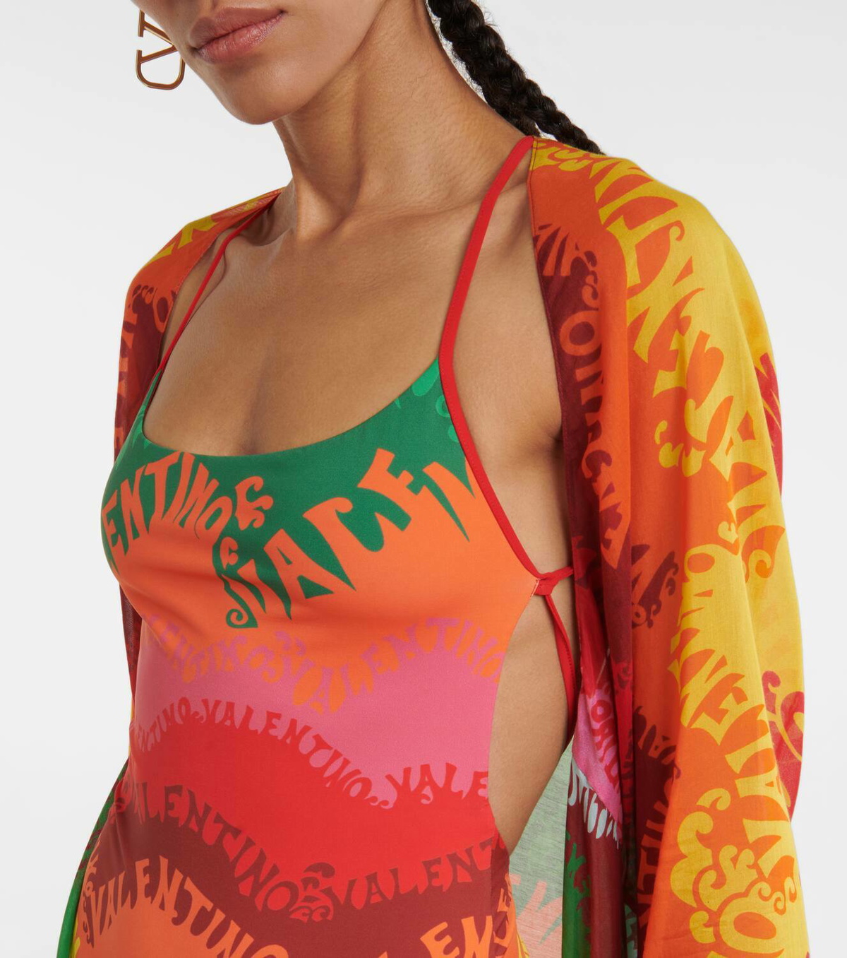 VALENTINO ◇ Printed Cotton Beach Towel Printed cotton beach towel in multicoloured - Valentino