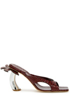 A.W.A.K.E Mode Chiara 90 Palm Tree Leather Mules Brown