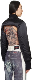 Jean Paul Gaultier Black 'The Cropped' Bomber Jacket