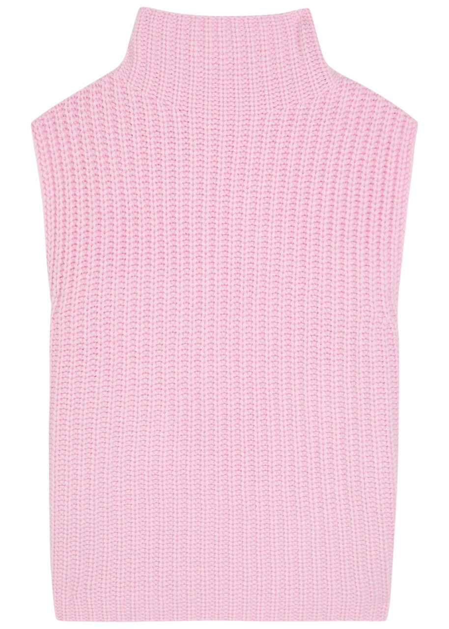 Lisa Yang Joceyline High-neck Cashmere Vest Light Pink