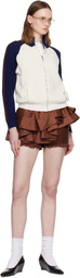 SHUSHU/TONG Off-White & Navy Color-Block Raglan Sleeve Knit Cardigan