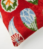 Les-Ottomans Silk and cotton velvet cushion