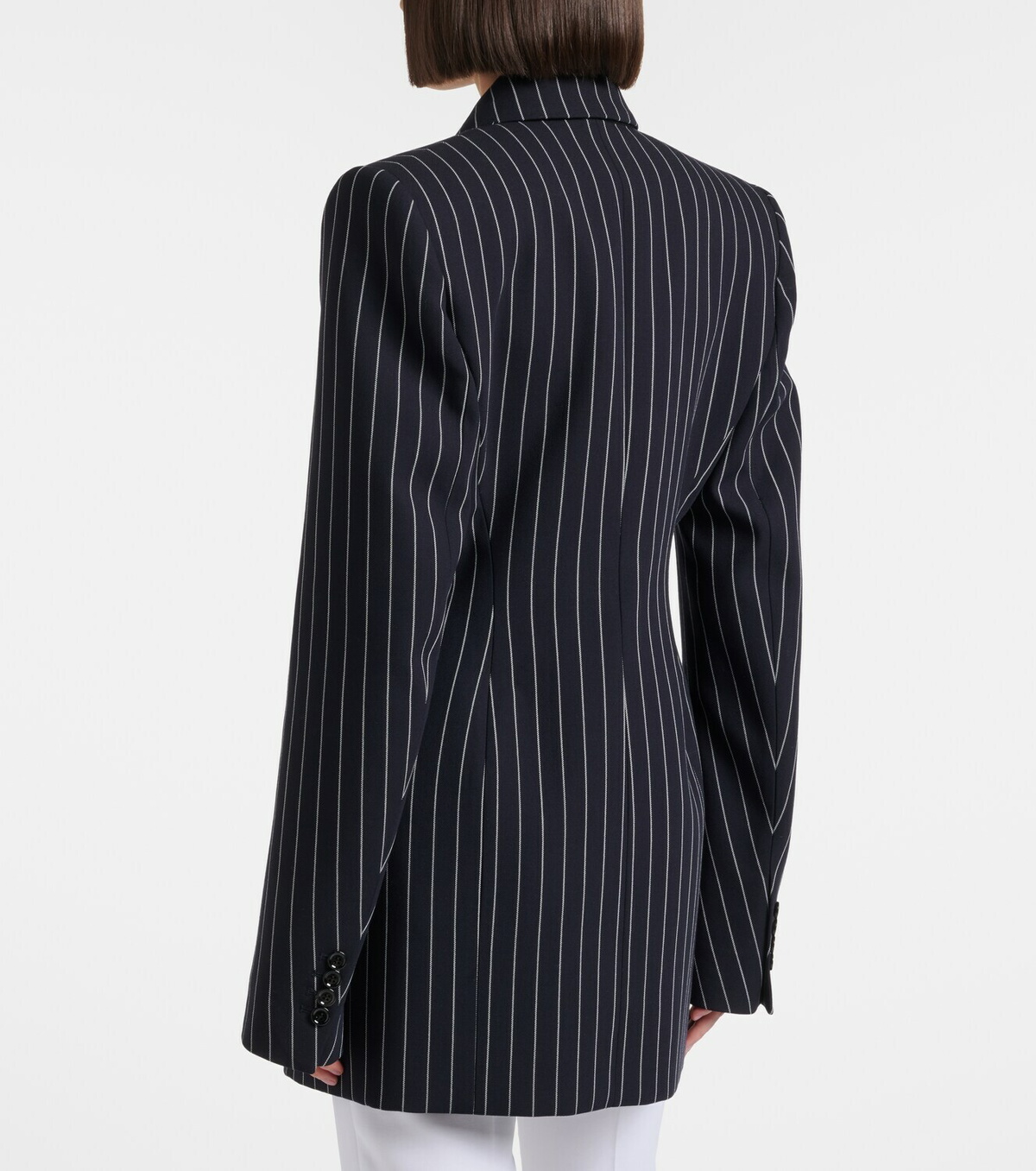 Mugler Pinstriped virgin wool blazer