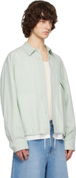 Solid Homme Green & White Layered Check Out Shirt
