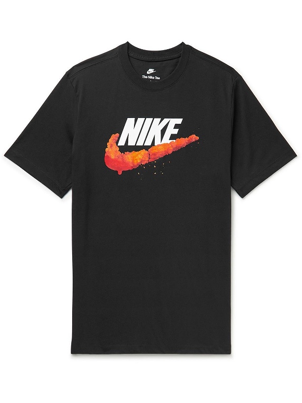Photo: Nike - Sportswear Logo-Print Cotton-Jersey T-Shirt - Black