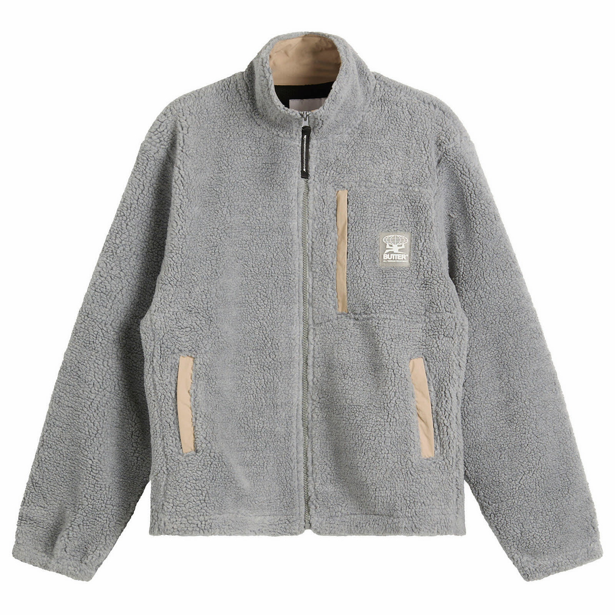 Butter Goods Men's Terrain Highpile Fleece Jacket in Grey