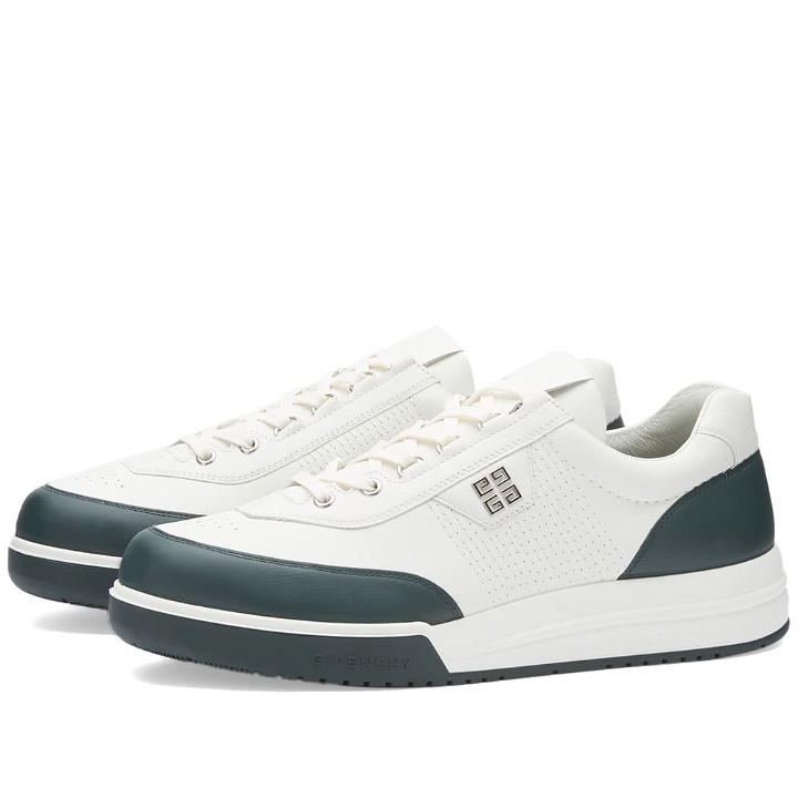 Photo: Givenchy Men's G4 Low Sneakers in Green/Ivory