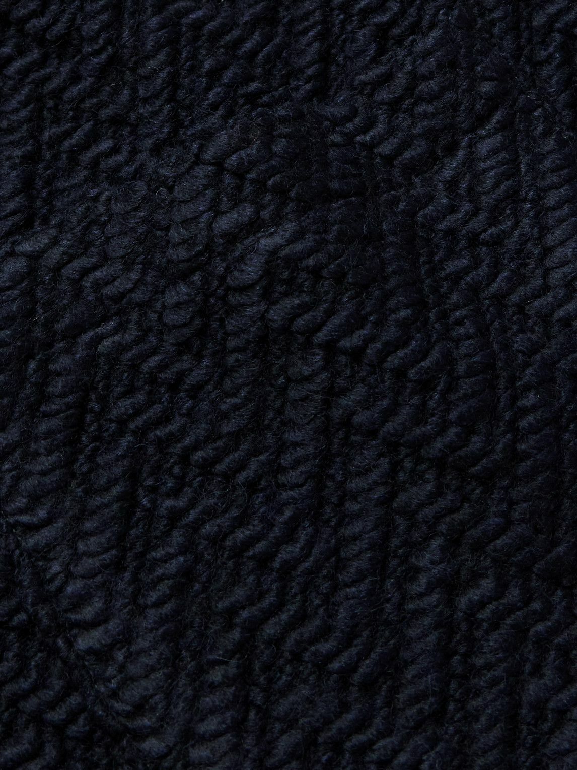 Portuguese Flannel - Herringbone Jacquard-Knit Cardigan - Blue