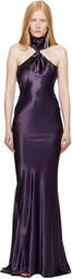 The Attico Purple Twisted Maxi Dress