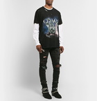 AMIRI - Distressed Printed Cotton-Jersey T-Shirt - Black