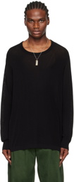 LEMAIRE Black Dropped Shoulder Long Sleeve T-Shirt