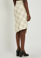 Vivienne Westwood Infinity Checked Cotton Midi Skirt Cream