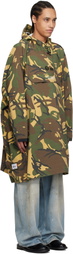 AAPE by A Bathing Ape Khaki Alpha Industries Edition Camo Hooded Rain Coat
