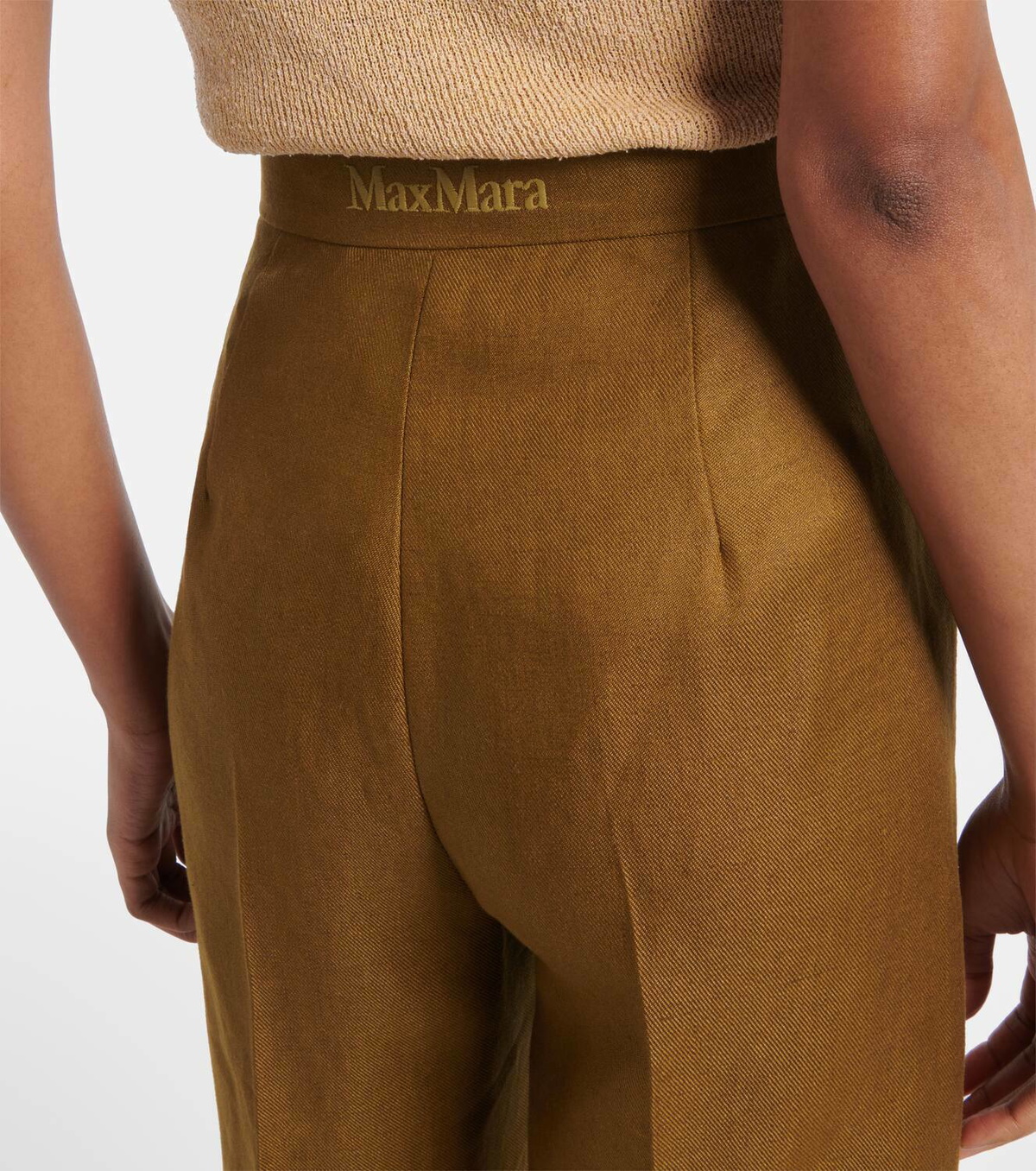 Max Mara Aversa logo high-rise wide-leg pants Max Mara