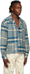 Bode Blue & Off-White Putnam Plaid Shirt