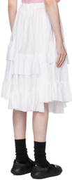 Comme des Garçons Girl White Tiered Midi Skirt