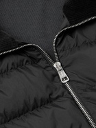 Moncler - Ribbed Cotton-Blend Chenille and Quilted Shell Down Zip-Up Cardigan - Black